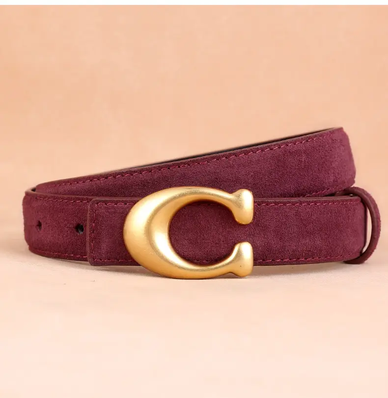 Women Genuine Leather Belt with Gold Clasp — feature 18