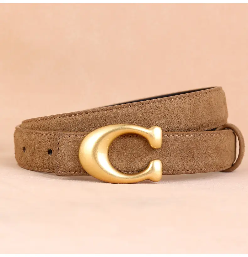 Women Genuine Leather Belt with Gold Clasp — feature 19