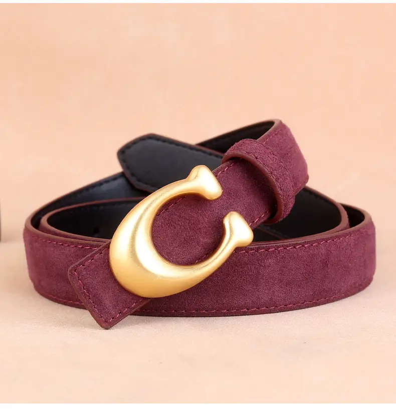 Women Genuine Leather Belt with Gold Clasp — feature 22