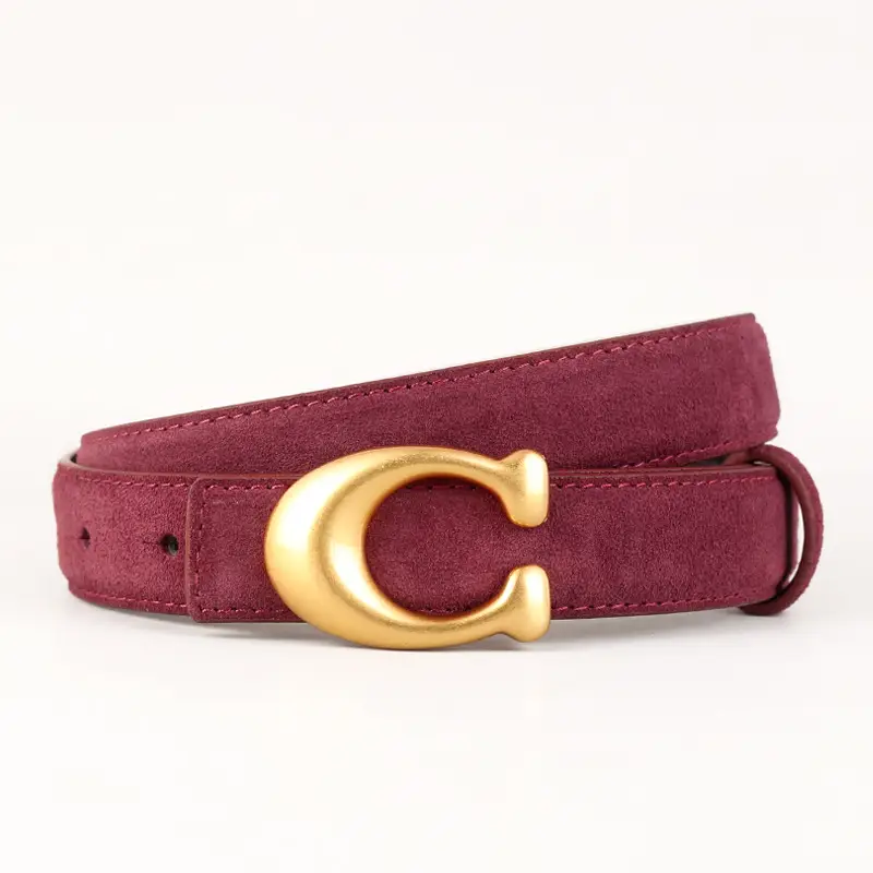 Women Genuine Leather Belt with Gold Clasp - Image 4