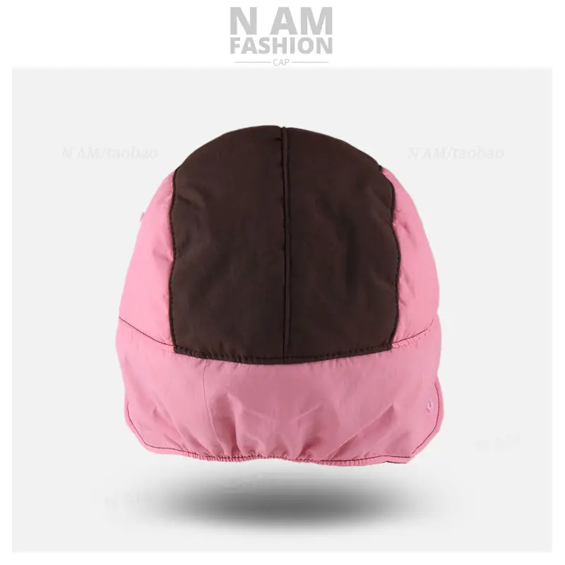 Women's Brown Bomber Cap with Pink Embroidery — feature 13