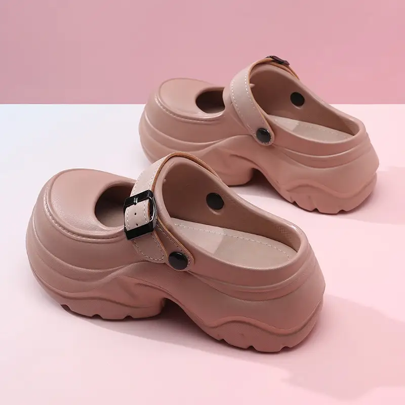 High Heel Sandals and Slippers Women's High-rise Non-slip Breathable Outer Wear Slippers EVA Soft and Lightweight Non-grinding Foot Clip Heading Slippers - Image 3