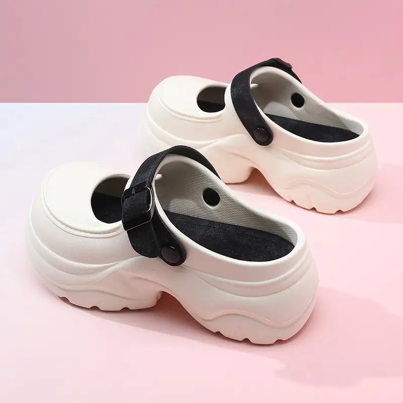 High Heel Sandals and Slippers Women's High-rise Non-slip Breathable Outer Wear Slippers EVA Soft and Lightweight Non-grinding Foot Clip Heading Slippers - Image 4