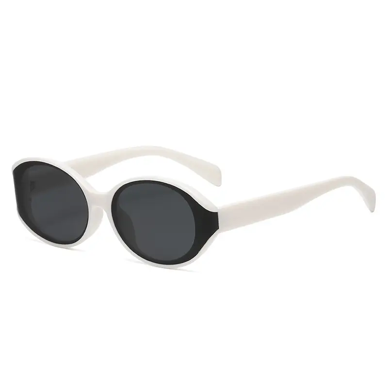 Women Curved Sunglasses Korean Style Anti-UV White - Image 3