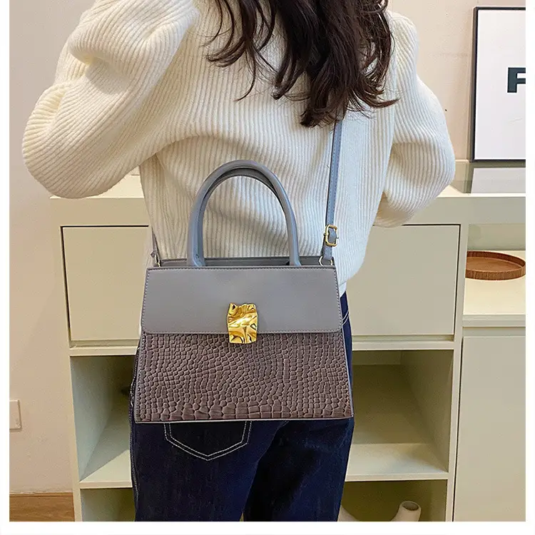 Women Croc Leather Shoulder Bag Brown 2024 — feature 27