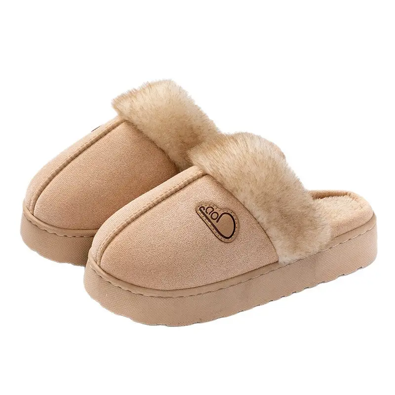 Women's Winter Indoor Cotton Slippers with Thick Soles, Non-Slip, Fleece-Lined, Thickened, Simple Plush Warm Maternity Slippers - Image 15
