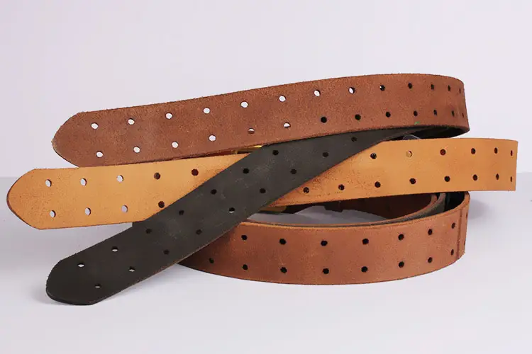 Italy Vintage Cowhide Belt with Gold Buckle — feature 11