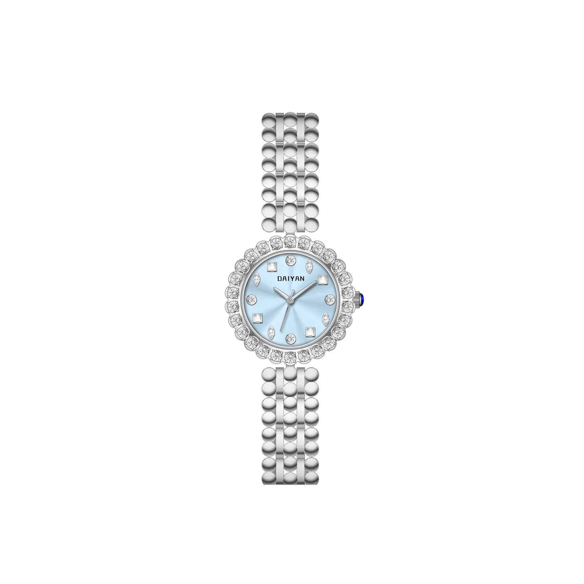 Women's Pink Diamond Chain Watch with Silver Band - Image 3