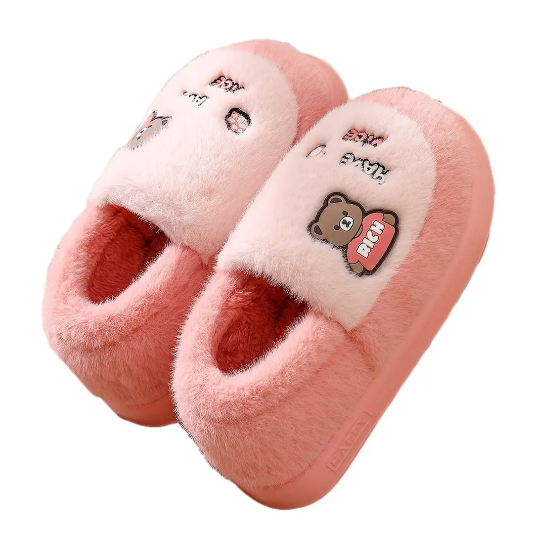 Winter cotton slippers men's and women's indoor warm shoes non-slip plush cute lightweight home excrement feeling home cotton slippers - Image 8
