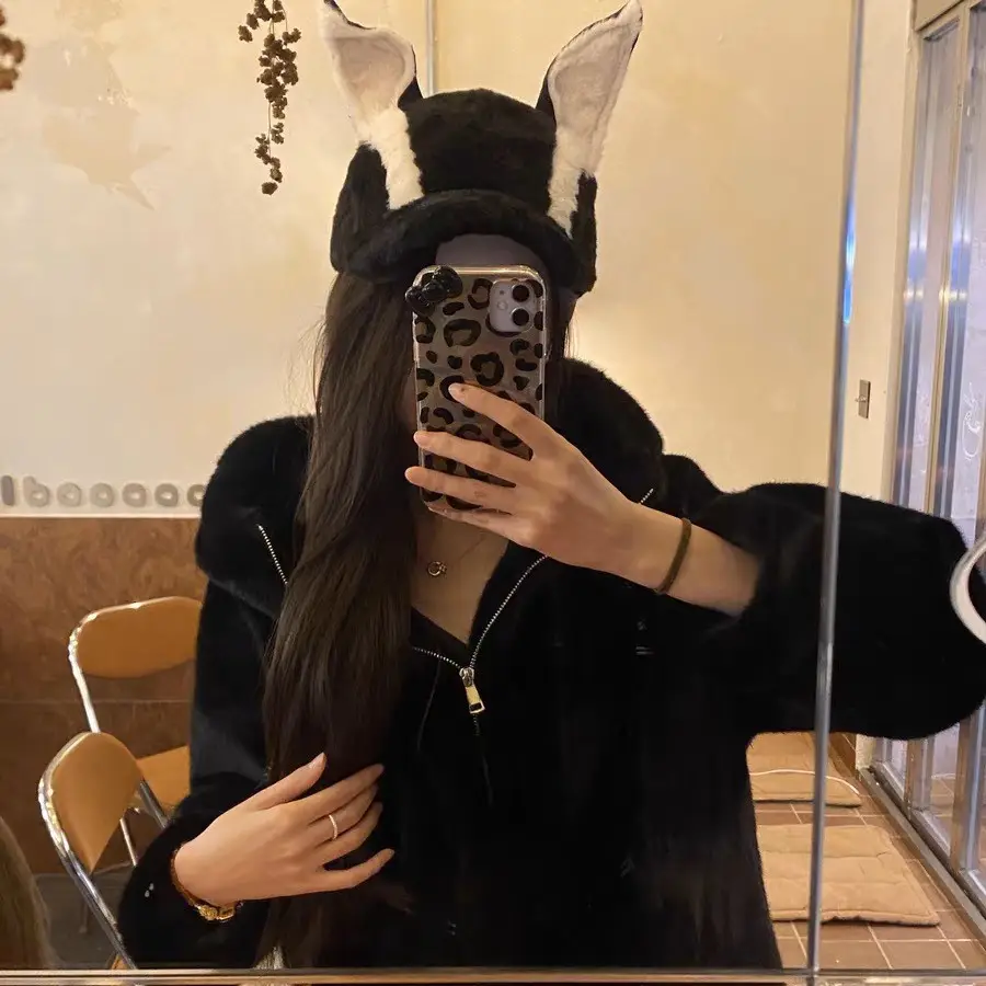 Autumn Winter Dubin Dog Ears Baseball Cap Plush Warm Thickened Cap All-match Face Small Casual Outdoor