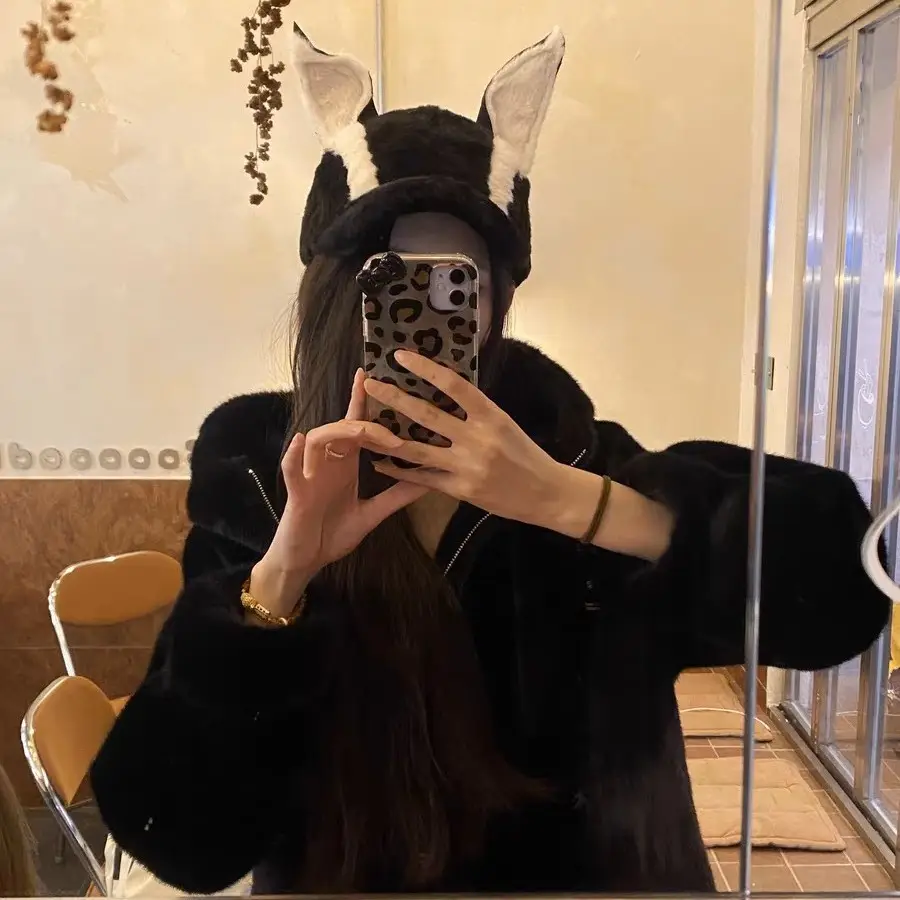 Autumn Winter Dubin Dog Ears Baseball Cap Plush Warm Thickened Cap All-match Face Small Casual Outdoor