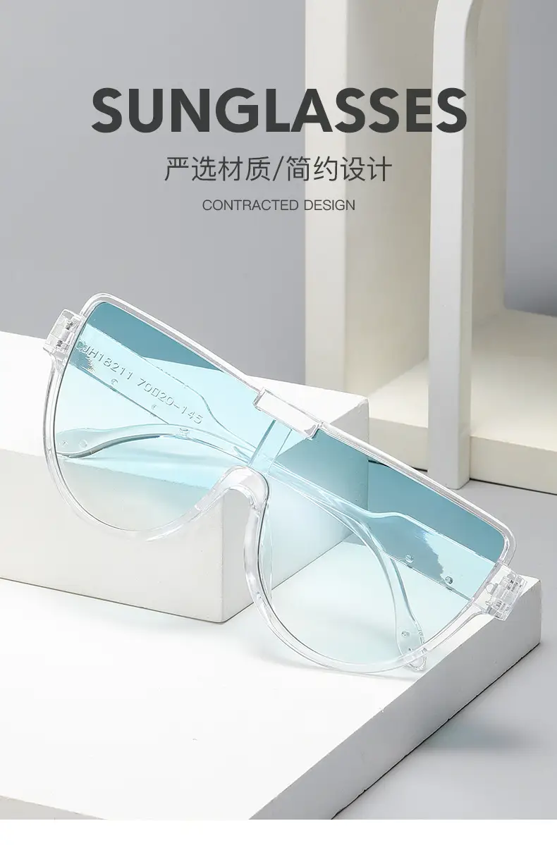 Fashion Aviator Sunglasses Light Blue Transparent β feature 1