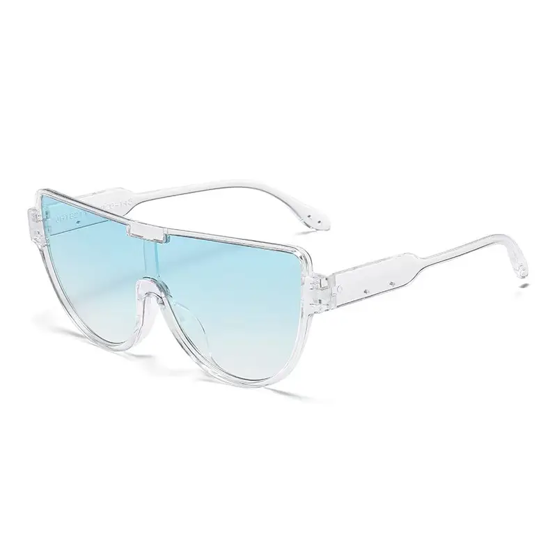Fashion Aviator Sunglasses Light Blue Transparent - Image 3