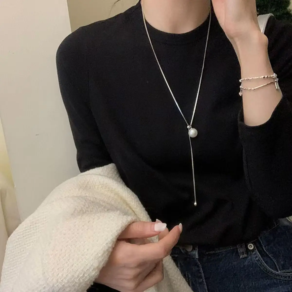 Double Layer Butterfly Necklace Women's Light Luxury Collarbone Chain - Image 24