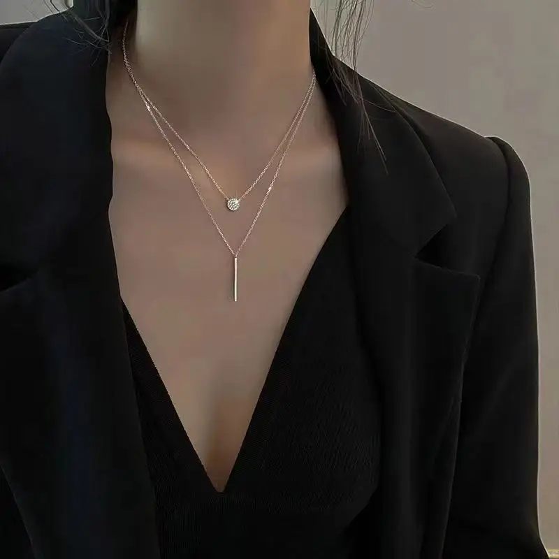 Double Layer Butterfly Necklace Women's Light Luxury Collarbone Chain - Image 25