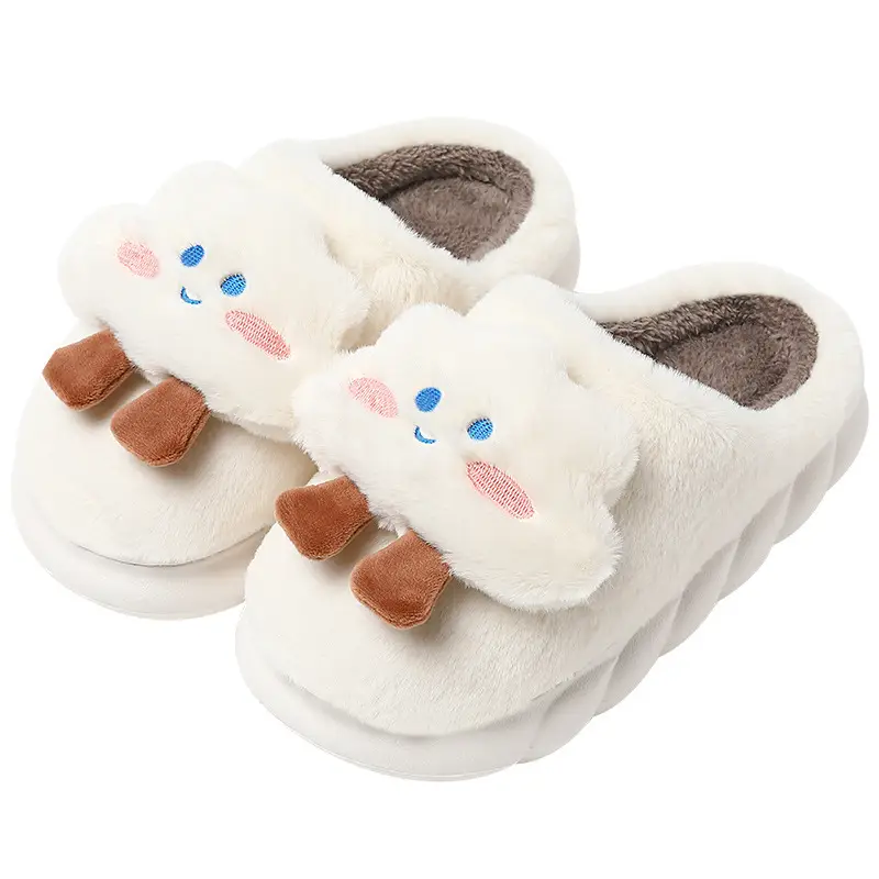 New Cotton Slippers Winter Warm Slippers Women's Home Thick Bottom Plush Couple Cotton Slippers fleece-lined Thickened Winter - Image 7