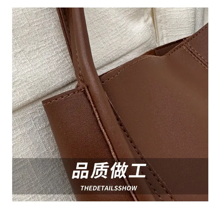 Black Leather Shoulder Tote Bag with Teddy Bear Charm — feature 5
