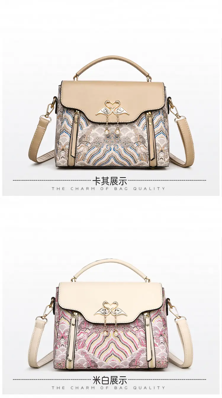 Women's Black Leather Crossbody Bag with Red Accessories — feature 26