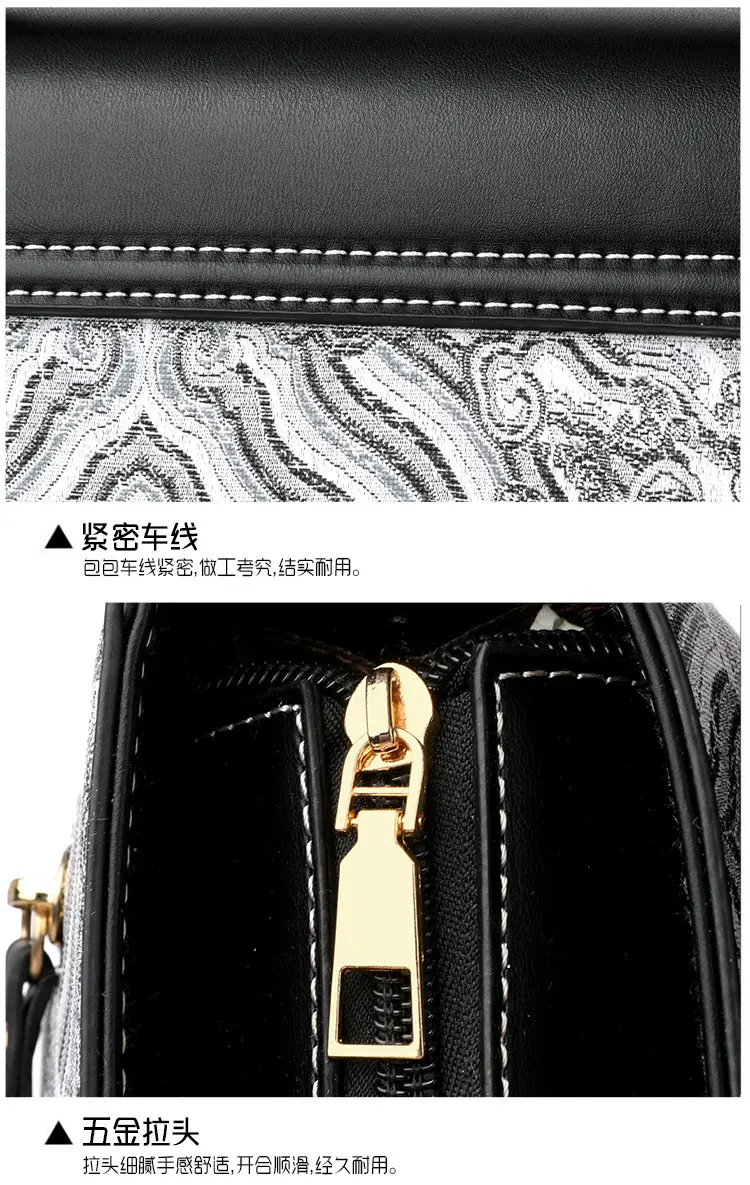 Women's Black Leather Crossbody Bag with Red Accessories — feature 28