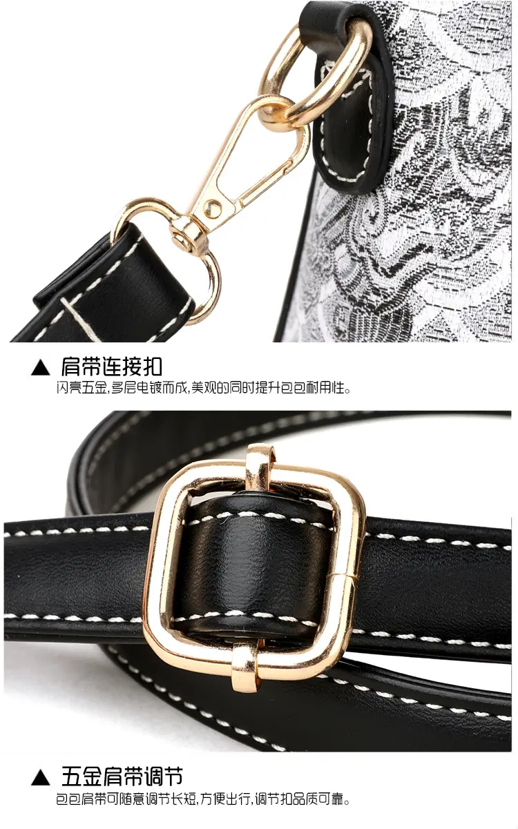 Women's Black Leather Crossbody Bag with Red Accessories — feature 29