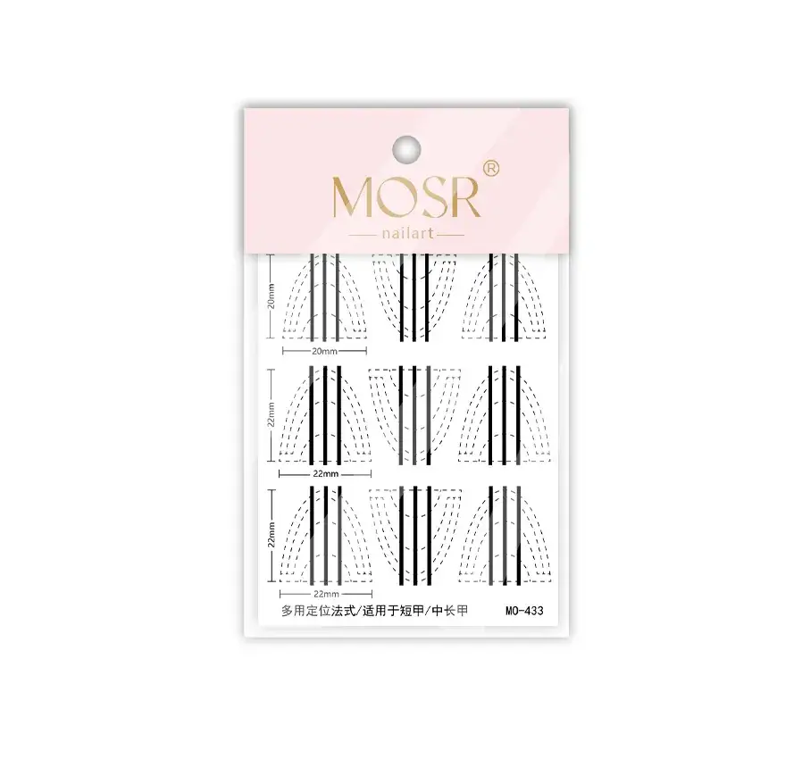 Three-in-One Nail Sticker Multi-Color Line Design Transparent Adhesive — feature 10