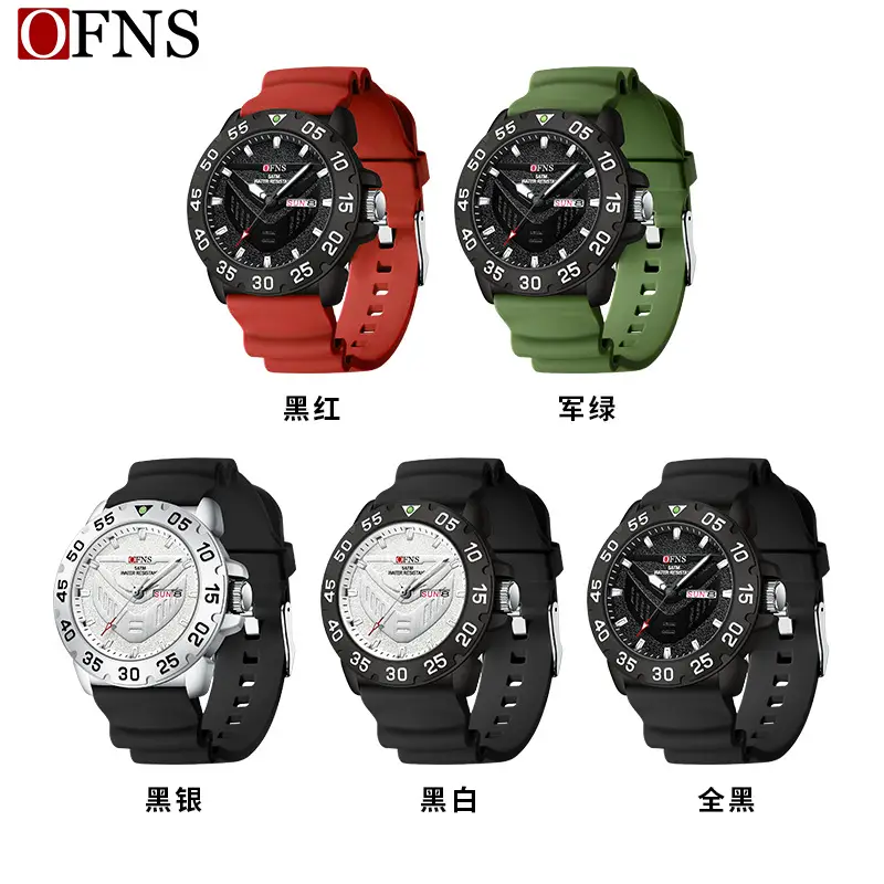 Men's Black Quartz Watch with Double Calendar & Luminous Dial