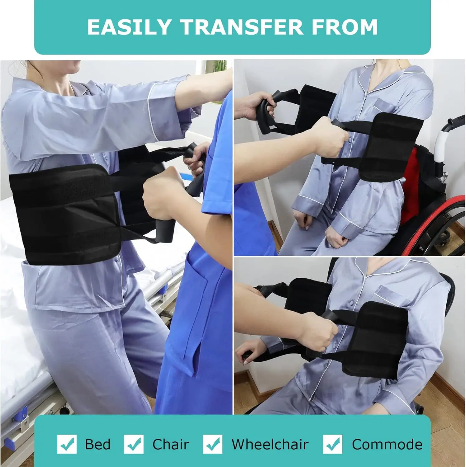Black Adjustable Belt for Bed-Ridden Turn Over Care — feature 4