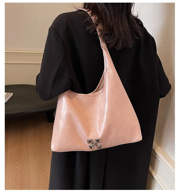 Women's Pink PU Shoulder Bag Large Capacity — feature 2