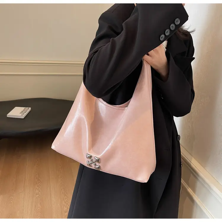 Women's Pink PU Shoulder Bag Large Capacity — feature 20