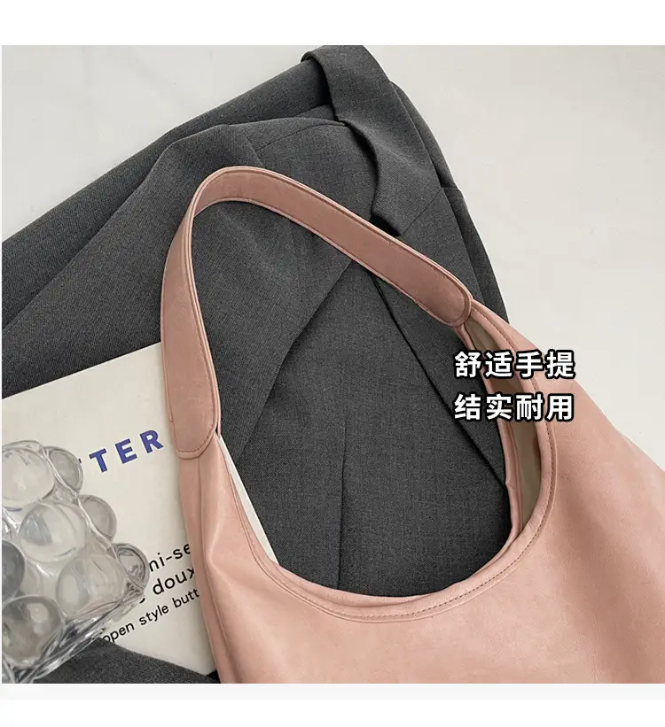Women's Pink PU Shoulder Bag Large Capacity — feature 5