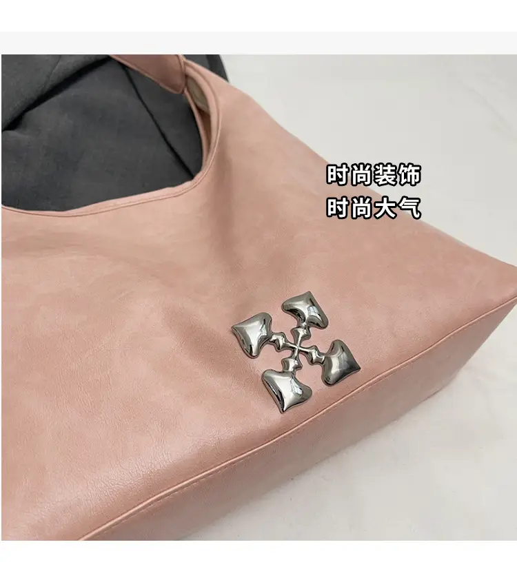 Women's Pink PU Shoulder Bag Large Capacity — feature 7