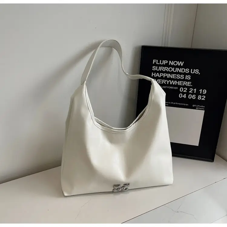 Women's Pink PU Shoulder Bag Large Capacity - Image 2