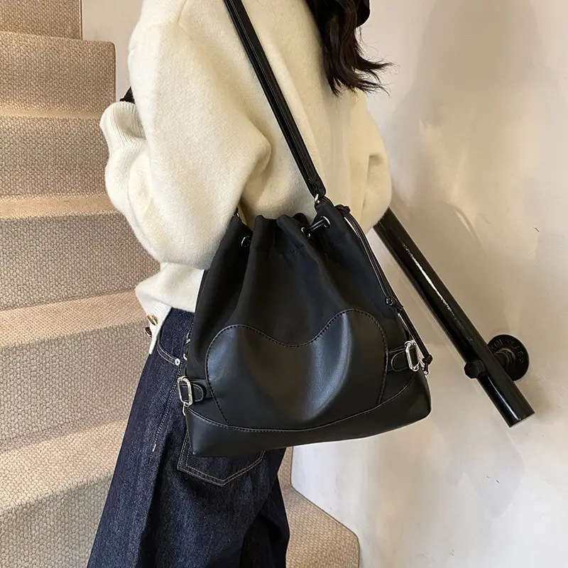 Black Korean High-End Bucket Bag for Women - Image 8