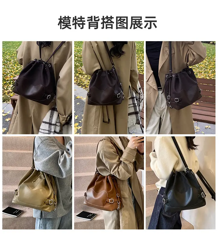 Black Korean High-End Bucket Bag for Women — feature 5