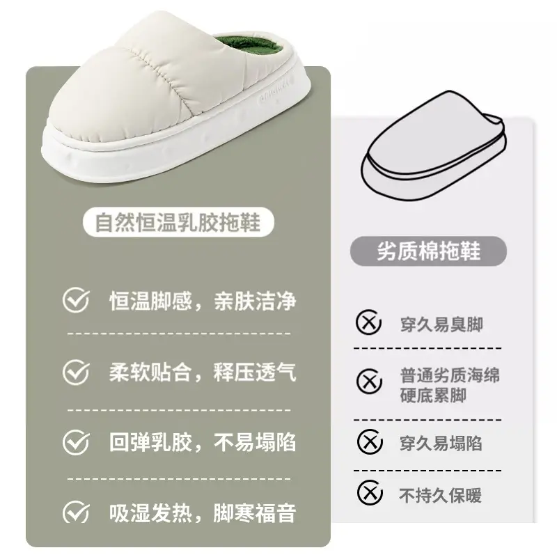 Waterproof Cotton Slippers for Women, Winter 2026 New Model, Non-Slip, Warm, Thick-Soled, Suitable for Outdoor Use, Closed-Toe Slippers for Men, Bulk Purchase Negotiable - Image 10