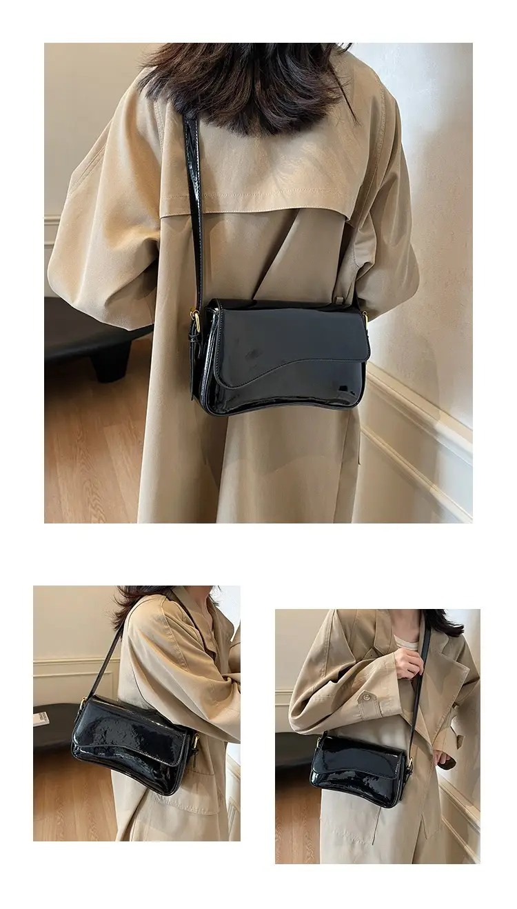 Black Magnetic Buckle Shoulder Bag for Women — feature 11