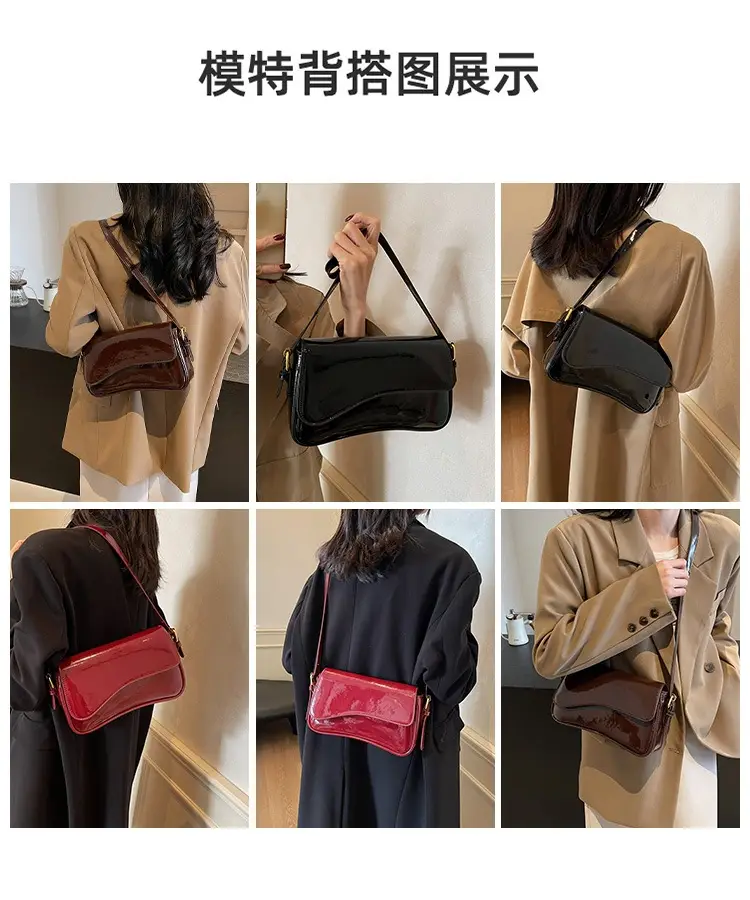 Black Magnetic Buckle Shoulder Bag for Women — feature 8