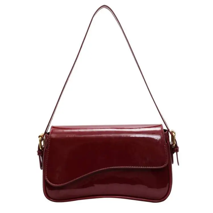 Black Magnetic Buckle Shoulder Bag for Women