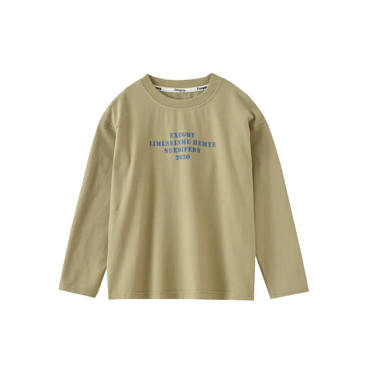 Kids Long Sleeve Cotton T-Shirt Olive Green Medium to XL - Image 9