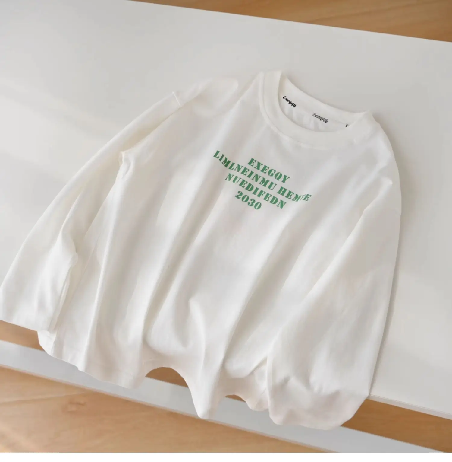 Kids Long Sleeve Cotton T-Shirt Olive Green Medium to XL — feature 18