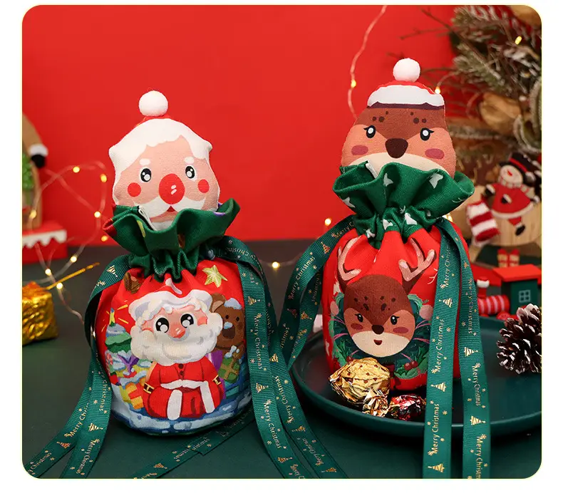 Christmas Apple Candy Bag Red White 22cm — feature 11