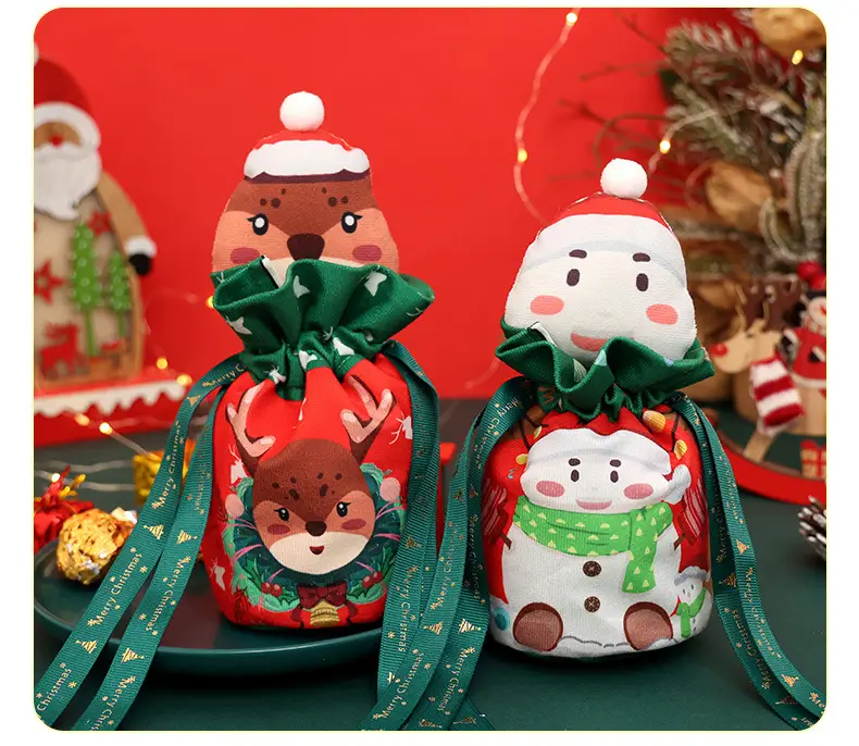 Christmas Apple Candy Bag Red White 22cm — feature 12