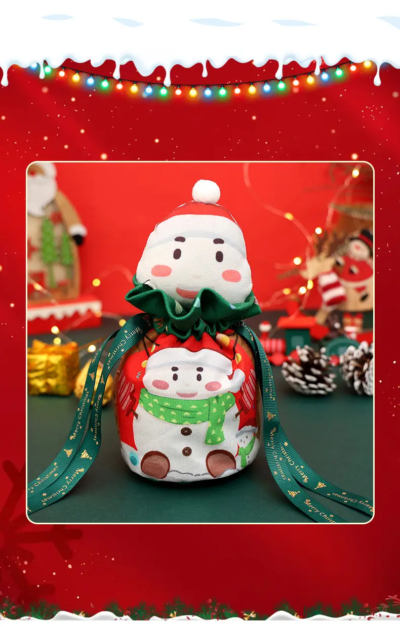 Christmas Apple Candy Bag Red White 22cm — feature 3