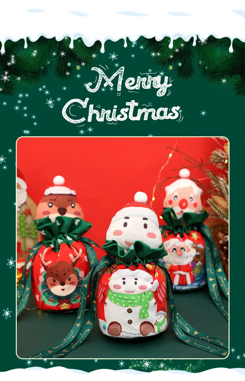 Christmas Apple Candy Bag Red White 22cm — feature 6