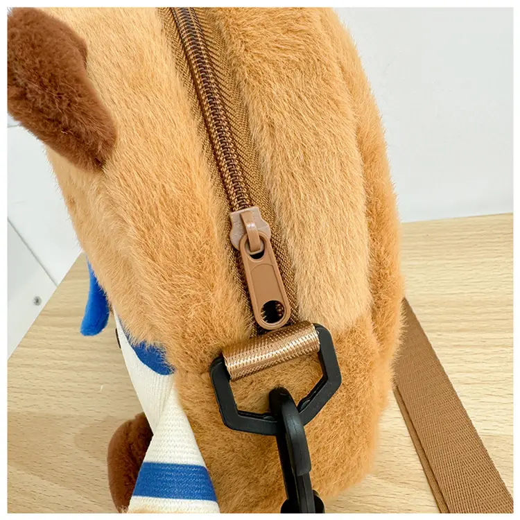 Cute Plush Shoulder Bag with Capybara Design — feature 13