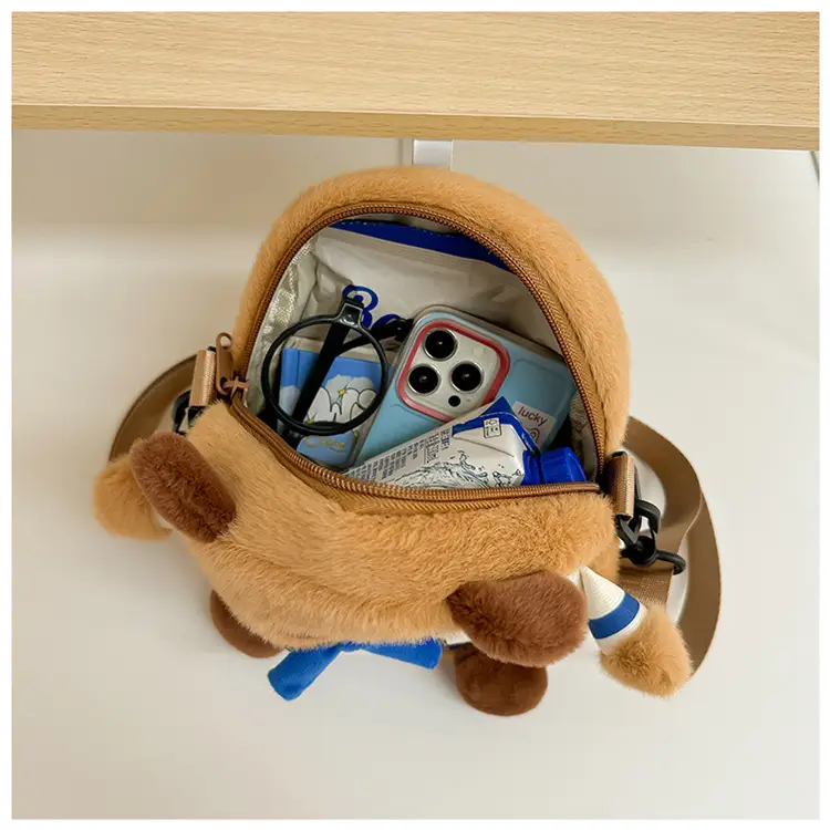 Cute Plush Shoulder Bag with Capybara Design — feature 16
