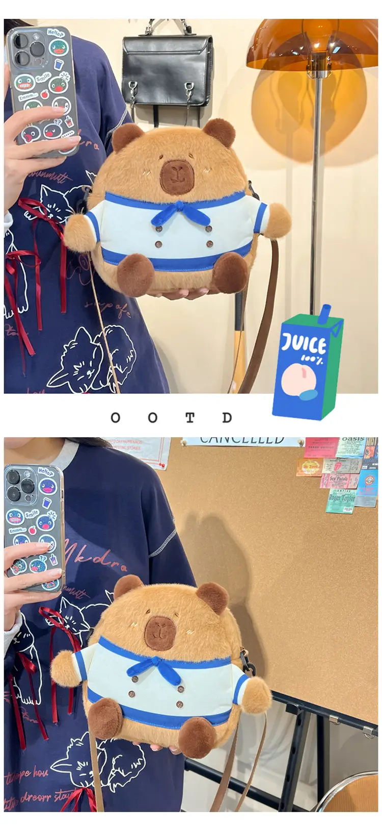 Cute Plush Shoulder Bag with Capybara Design — feature 19