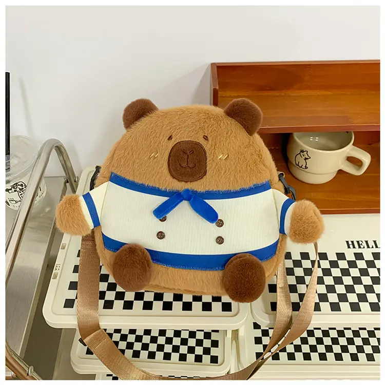 Cute Plush Shoulder Bag with Capybara Design — feature 24