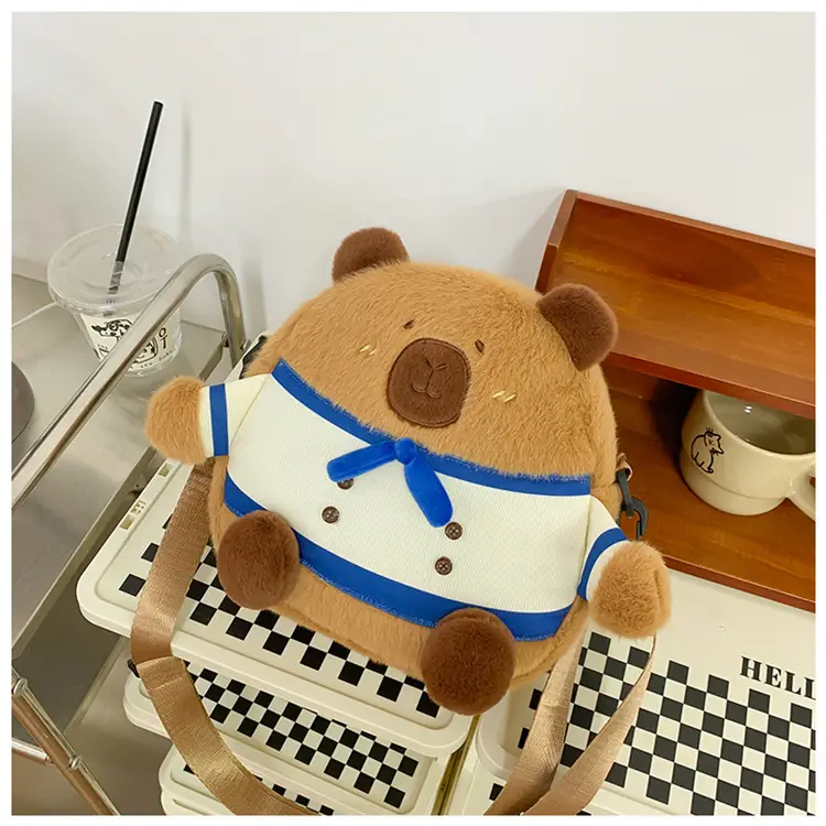 Cute Plush Shoulder Bag with Capybara Design — feature 25
