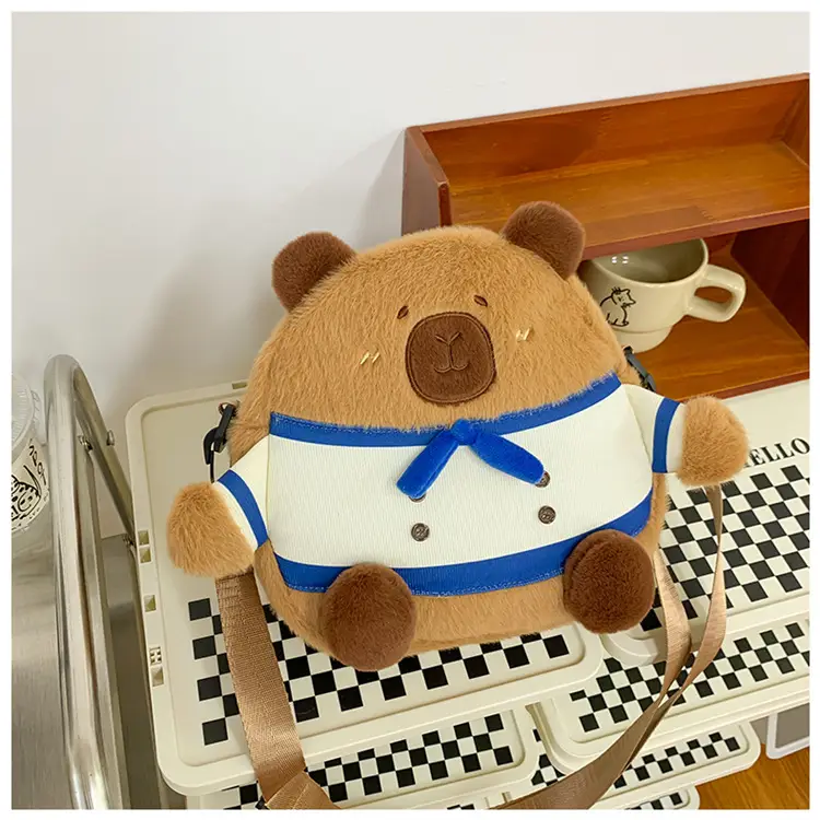 Cute Plush Shoulder Bag with Capybara Design — feature 26